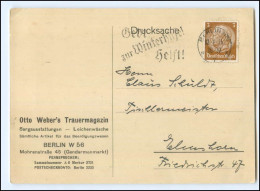 Y21133/ Berlin Otto Weber`s Trauermagazin  Besuchs-Anzeige  AK 1934 - Autres & Non Classés