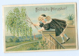 Y8628/ Fröhliche Pfingsten Mädchen 1907 Litho Prägedruck AK - Pinksteren