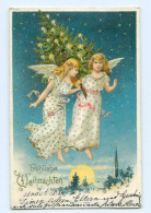 Y8501/ Fröhliche Weihnachten Engel Mit Weihnachtsbaum 1902 Litho AK - Other & Unclassified