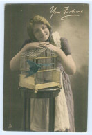 Y8399/ Junge Frau Mit Vogelkäfig  Tuck`s Postkarte  Ca.1912 AK  - Oiseaux