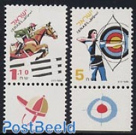 Israel 1997 Sport 2v, Mint NH, Nature - Sport - Horses - Shooting Sports - Sport (other And Mixed) - Nuevos (con Tab)