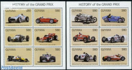 Guyana 1998 Motor Racing History 12v (2 M/s), Mint NH, Sport - Transport - Autosports - Automobiles - Ferrari - Voitures
