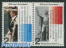 Netherlands 2014 200 Years Kingdom 2v [:], Mint NH, History - Kings & Queens (Royalty) - Art - Sculpture - Ungebraucht