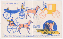 Buvard   LA VACHE GROSJEAN  - ATTELAGES 1900 - Autres & Non Classés