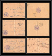 0579 Lot 4 Lettres Boucheron Service Des Renseignements De La Chaouia Lettre Cover Occupation Du Maroc War Pour Nantes - Colecciones