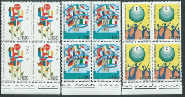 Italia, Italy, Italien, Italie 1978; Giornata Del Francobollo, Serie Completa. 3 Quartine Di Bordo Inferiore. - Tag Der Briefmarke