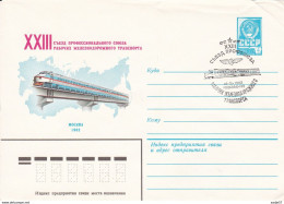 Russia Russland Russie Railway Train Railwaystation 14.12.1981 FDC Moskou - Trenes