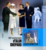 Djibouti 2023 100th Anniversary Of Alan Shepard, Mint NH, History - Transport - American Presidents - Space Exploration - Gibuti (1977-...)