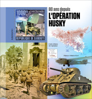 Djibouti 2023 80 Years Since Operation Husky, Mint NH, History - Transport - World War II - Automobiles - Aircraft & A.. - WW2 (II Guerra Mundial)