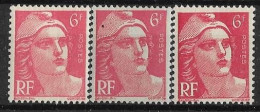 France - 1945/47 - Variété Type Marianne De Gandon  - 3 Exemplaires De Nuances Différentes  Y&T 721 **  Neufs Luxe - Unused Stamps