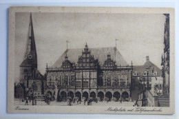 AK Bremen Marktplatz Mit Liebfrauenkirche 1924 Gebraucht #PJ178 - Other & Unclassified