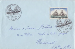 Lettre Obl. Journée Du Timbre St Dié Le 27.3.65 Sur N° 1446 (Paquebot Poste La Guyenne) + Complément Au Dos - 1960-1969