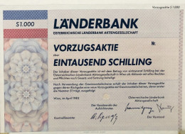 Vienne 1983: Stock Prefere - Österreichische Länderbank  AG 1.000 Schilling - Banque & Assurance