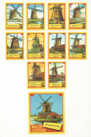 Netherlands 10 + 1 Old Matchbox Labels - Old Mills, Serie # 31-40 - Matchbox Labels