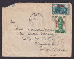 Kamerun Frankreich Brief MIF 90c Elefanten Tiere Aufdruckmarken Douala - Madagascar (1960-...)