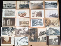 Lot De 20 CARTES PHOTOS (4) - Villes, Villages, Maisons, Châteaux, églises, Usines, Commerces,..Pas Ou Peu D'identifiées - 5 - 99 Postcards