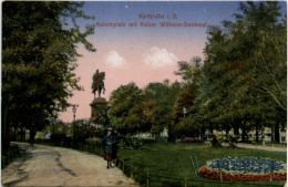 Karlsruhe, Kaiserplatz Mit Kaiser Wilhelm-Denkmal - Karlsruhe