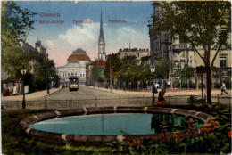 Chemnitz, Bahnhofstrasse, Opernhaus, Petrikirche - Chemnitz