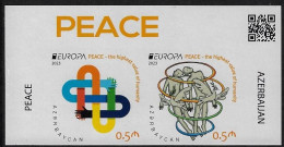AZERBAIJAN /AZERBAIYAN /ASERBAIDSCHAN /AZERBAÏDJAN -EUROPA 2023-"PEACE" –  SERIE 2 V.-CH-PEACE-SUP  -  IMPERFORATED - 2023