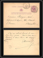 75585 N°10A Lion Couché 5c Violet Bruxelles 1878 Entier Postal Stationery Carte Postale Belgique Cachet N°62 - Postcards 1871-1909