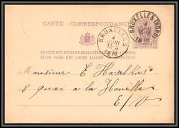 75580 N°10A Lion Couché 5c Violet Bruxelles Nord Daguin 1878 Entier Postal Stationery Carte Postale Belgique - Postkarten 1871-1909