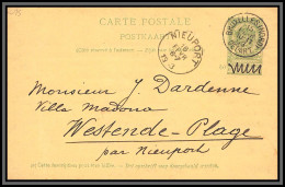 75542 N°41 Armoiries 5c Vert Bruxelles Nord Nieuport 1903 Entier Postal Stationery Carte Postale Belgique - Briefkaarten 1871-1909