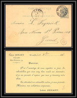 75551 Repiquage Leon Jennart Tailor N°19 Lion Couché 5c Vert Bruxelles Gand 1893 Entier Postal Stationery  Belgique - Tarjetas 1871-1909