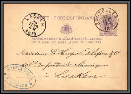 75507 N°10A Lion Couché 5c Violet Bruxelles Laeken 1878 Entier Postal Stationery Carte Entête Van Lanceur Belgique - Cartes Postales 1871-1909