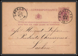 75506 N°10A Lion Couché 5c Violet Bruxelles Laeken 1878 Entier Postal Stationery Carte  Postale Postcard Belgique - Briefkaarten 1871-1909