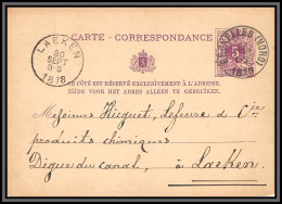 75500 N°10A Lion Couché 5c Violet Bruxelles Nord Laeken 1878 Entier Postal Stationery Carte Postale Rommel Belgique - Postcards 1871-1909