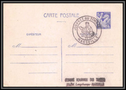 75185 1f20 Violet IRI C2 Iris Journée Du Timbre Marseille 1946 Entier Postal Stationery Carte Postale Postcard France - Cartes Postales Types Et TSC (avant 1995)