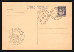 75158 55c Violet PAI C2a Paix Exposition Metz 1938 Entier Postal Stationery Carte Postale Postcard France - Standard- Und TSC-AK (vor 1995)