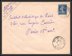 75108 25c Bleu SEC J8 Date 016 Saint André Nord 1924 Semeuse Entier Postal Stationery Enveloppe France - Standard- Und TSC-Briefe (vor 1995)