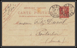 75099 20c Brun SEC H1 Date 149 St Die Vosges 1922 Semeuse Entier Postal Stationery Carte Postale Postcard France - Cartes Postales Types Et TSC (avant 1995)