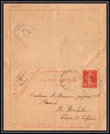 75085 10c Rouge Camée SEC E8 Semeuse BESSINES La Rochelle 1913 Entier Carte Lettre  - Cartoline-lettere