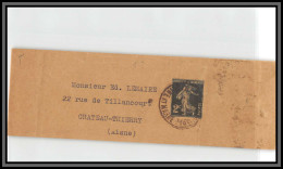 75054 2c Camée SEC B1 Semeuse Chateau Thierry Entier Postal Stationery Bande Journal Wrapper France - Newspaper Bands
