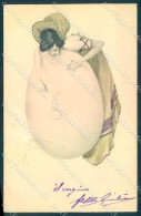 Artist Signed Kirchner R. Lady Girls Eggs Easter G.4.b-2 WRINKLE Pc VK8512 - Other & Unclassified