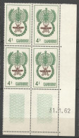 CAMBODGE N° 120 Coin Daté 31.1.62 NEUF** LUXE SANS CHARNIERE / Hingeless / MNH - Cambodja