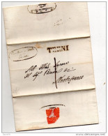 1834    LETTERA CON ANNULLO TERNI - ...-1850 Préphilatélie