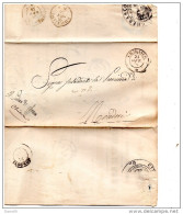 1854  LETTERA CON ANNULLO  MONDOVI CUNEO + SAVIGLIANO + CHERASCO - 1. ...-1850 Vorphilatelie