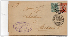 1922  LETTERA CON ANNULLO CITTADELLA PADOVA - Storia Postale