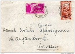 1956  LETTERA ESPRESSO  CON ANNULLO  MILANO  + AMBULANTE BOLOGNA - BARI - Correo Urgente/neumático