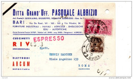 1964   CARTOLINA ESPRESSO CON ANNULLO BARI - Eilpost/Rohrpost