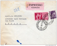 1964   LETTERA ESPRESSO CON ANNULLO ANCONA - Express-post/pneumatisch