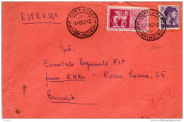 1962   LETTERA ESPRESSO CON ANNULLO BRINDISI - Express/pneumatic Mail