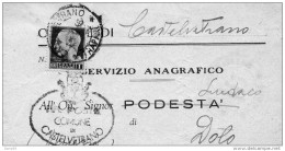 1946 LETTERA CON ANNULLO CASTELVETRANO TRAPANI - Marcofilía