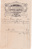 12-C.Caussanel..Négociant, Denrées Coloniales, Epicerie, Grains, Vins...Sauveterre...(Aveyron)...1895 - Food