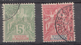 SAINT PIERRE ET MIQUELON 1900-1908 - YVERT 72-73 USADOS - Usati