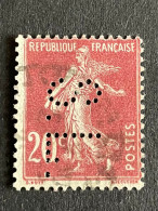 FRANCE S N° 139 Semeuse S.L.142 Indice 3 Perforé Perforés Perfins Perfin Superbe ! - Altri & Non Classificati