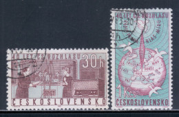 Czechoslovakia 1963 Mi# 1403-1404 Used - 40th Anniv. Of Czechoslovak Radio / Space - Europa